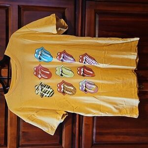 The Rolling Stones Short Sleeve Yellow Graphic T-Shirt, XL, NWOT